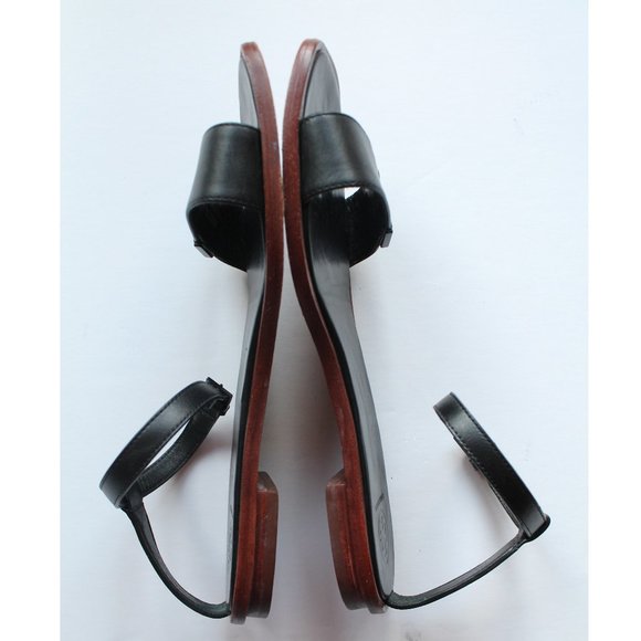 Tory Burch Gabrielle Sandal with Ankle Strap / Size 7.5 / Black Logo Leather - Picture 7 of 12